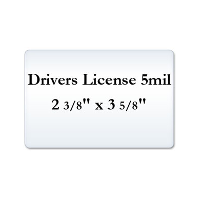 Drivers License 5 Mil Laminating Pouches